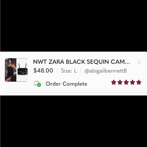 NWT ZARA BLACK SEQUIN CAMISOLE - Picture 12 of 12